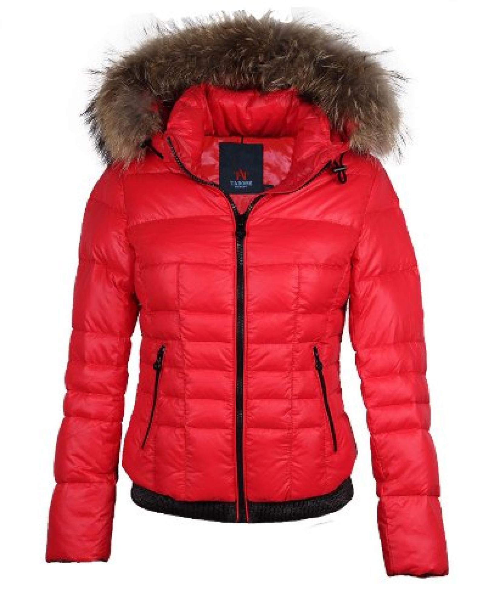 M650 Damen Daunenjacke "TARORE" mit Echfellkapuze rot M650 Damen Daunenjacke "TARORE" mit Echfellkapuze rot